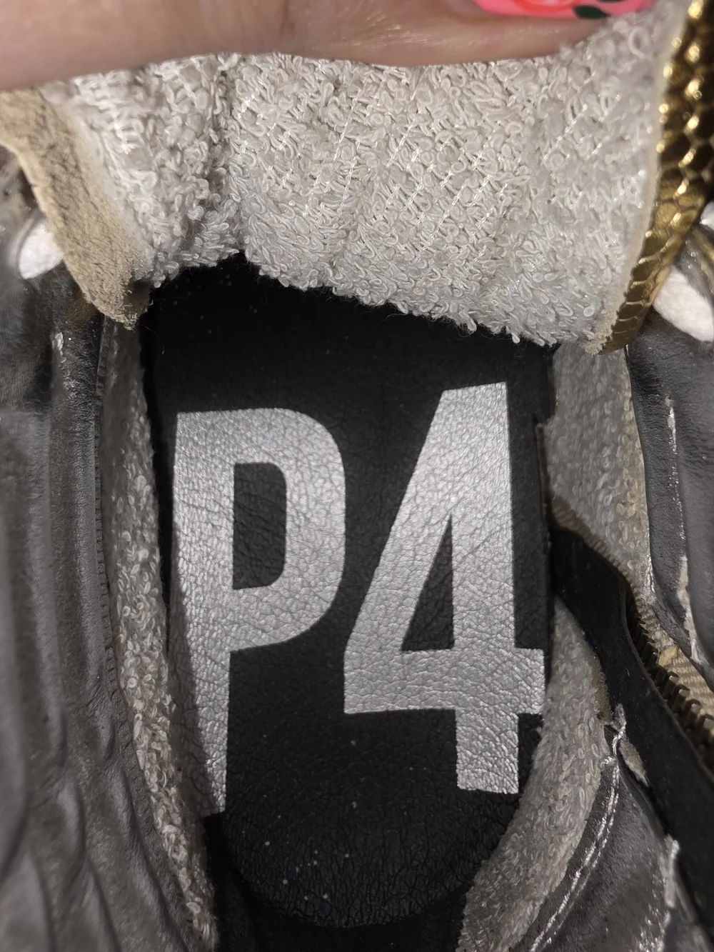 P448 White and Gold Palm High-Top Sneakers